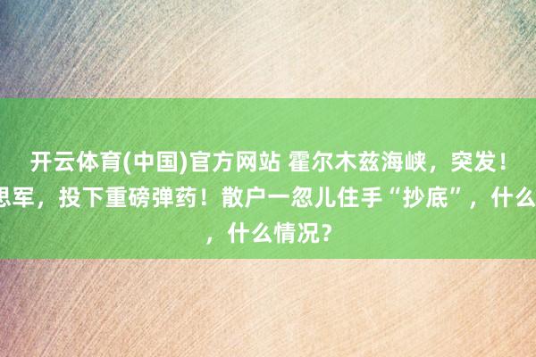 开云体育(中国)官方网站 霍尔木兹海峡，突发！好意思军，投下重磅弹药！散户一忽儿住手“抄底”，什么情况？
