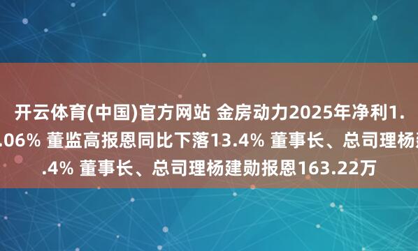 开云体育(中国)官方网站 金房动力2025年净利1.34亿同比增长176.06% 董监高报恩同比下落13.4% 董事长、总司理杨建勋报恩163.22万