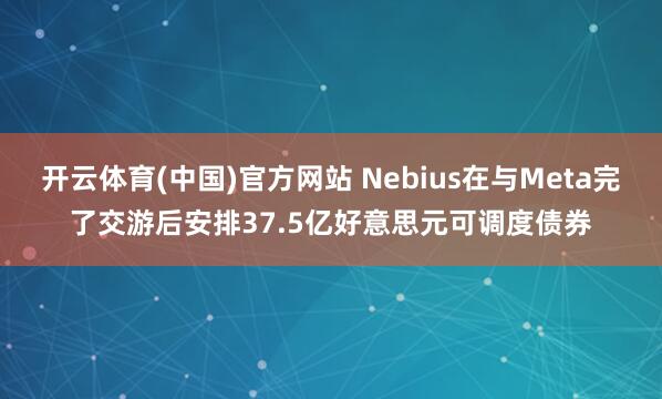 开云体育(中国)官方网站 Nebius在与Meta完了交游后安排37.5亿好意思元可调度债券