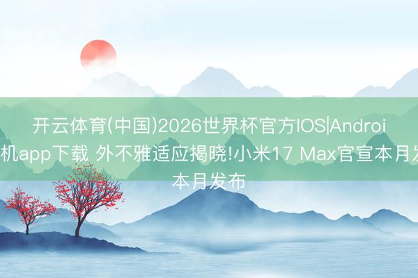 开云体育(中国)2026世界杯官方IOS|Android手机app下载 外不雅适应揭晓!小米17 Max官宣本月发布