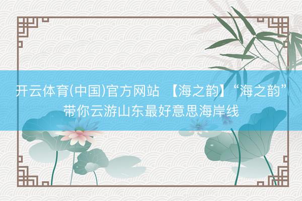 开云体育(中国)官方网站 【海之韵】“海之韵”带你云游山东最好意思海岸线