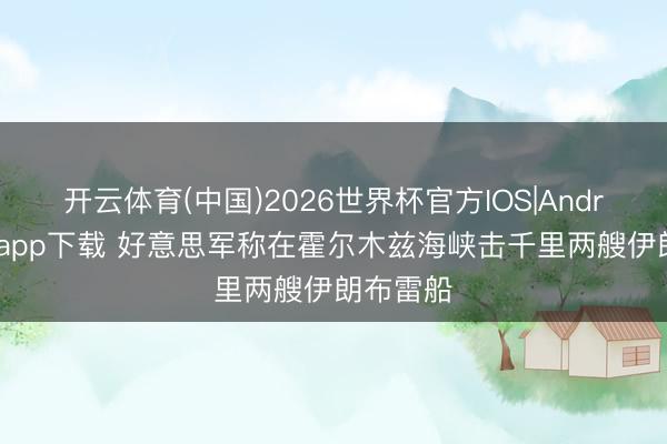 开云体育(中国)2026世界杯官方IOS|Android手机app下载 好意思军称在霍尔木兹海峡击千里两艘伊朗布雷船