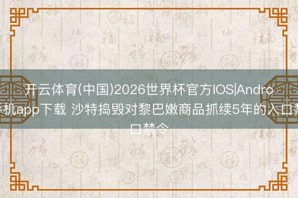 开云体育(中国)2026世界杯官方IOS|Android手机app下载 沙特捣毁对黎巴嫩商品抓续5年的入口禁令