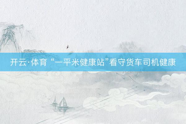 开云·体育 “一平米健康站”看守货车司机健康