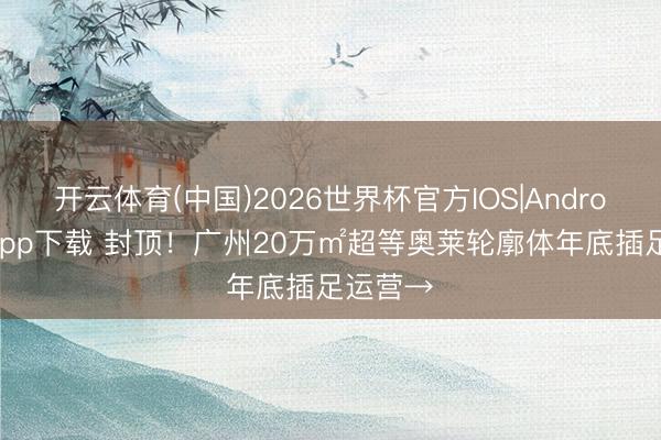 开云体育(中国)2026世界杯官方IOS|Android手机app下载 封顶！广州20万㎡超等奥莱轮廓体年底插足运营→